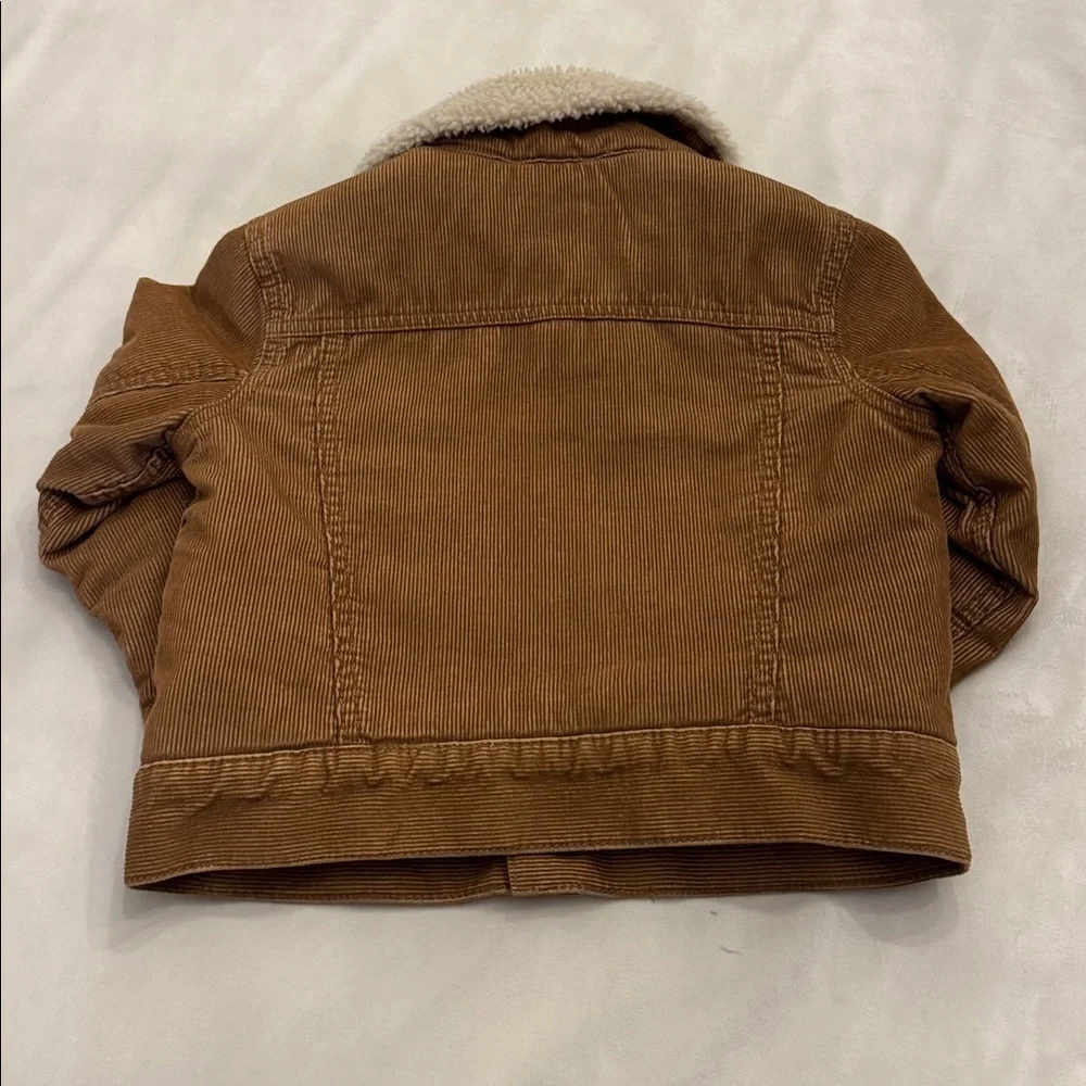 Too cute! GAP Kids Tan Corduroy Jacket with Sherpa Collar, sz XS